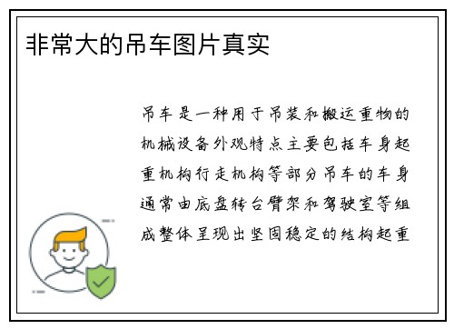 非常大的吊车图片真实