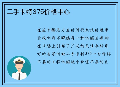 二手卡特375价格中心